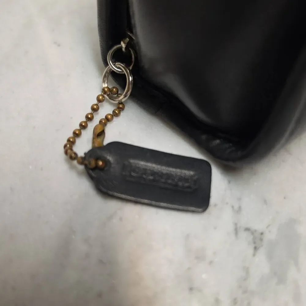 Vintage Coach Chubby Case Black leather cosmetic case